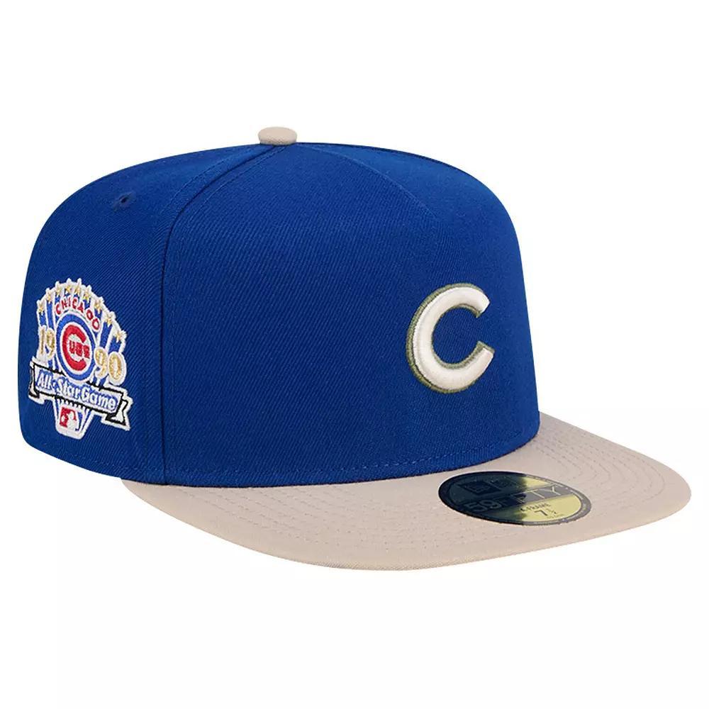 Men's New Era Royal Chicago Cubs Canvas A-Frame 59FIFTY Fitted Hat, Size: 7, Blue Product Image
