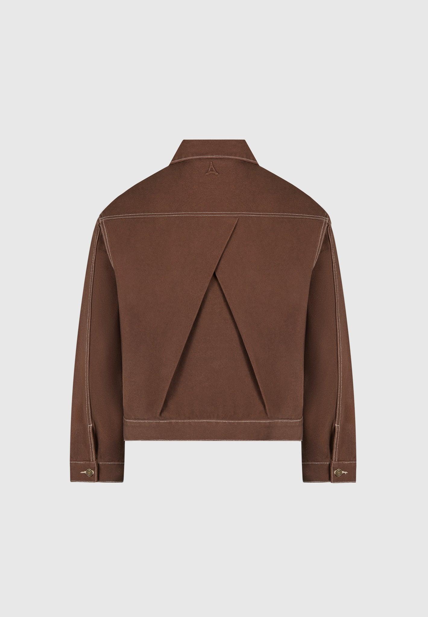 Contrast Stitch Carpenter Jacket - Brown Male Product Image