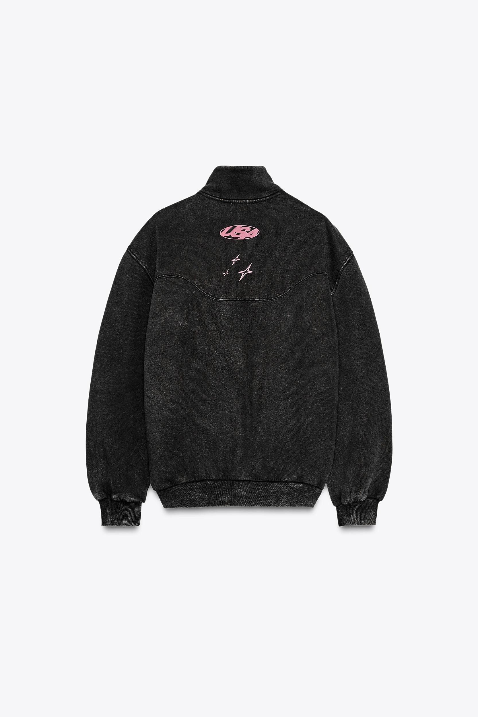 WASHED EFFECT TEXT SWEATSHIRT Product Image