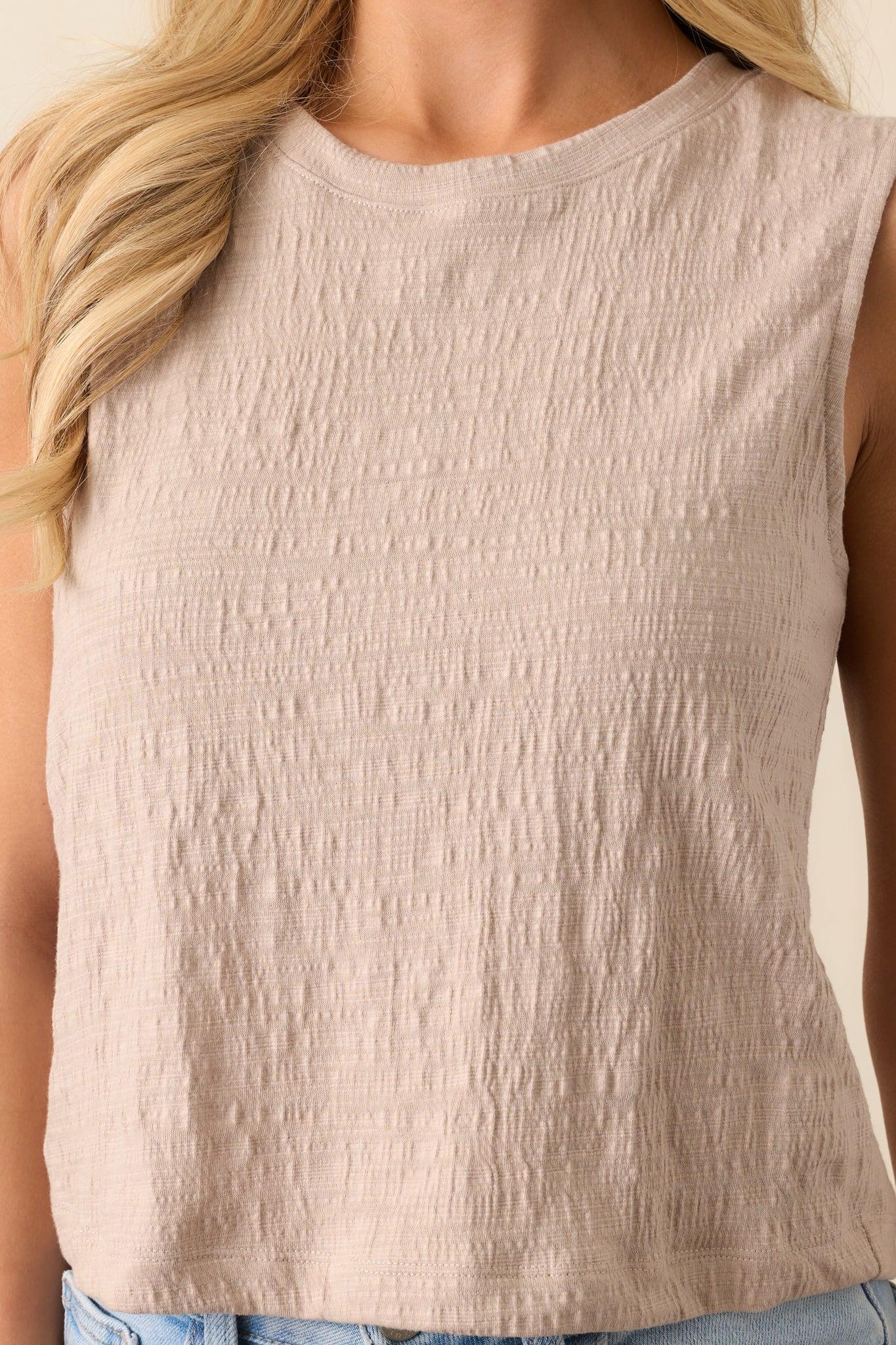 Z Supply Parchment Taupe Sloane Textured Slub Top Product Image