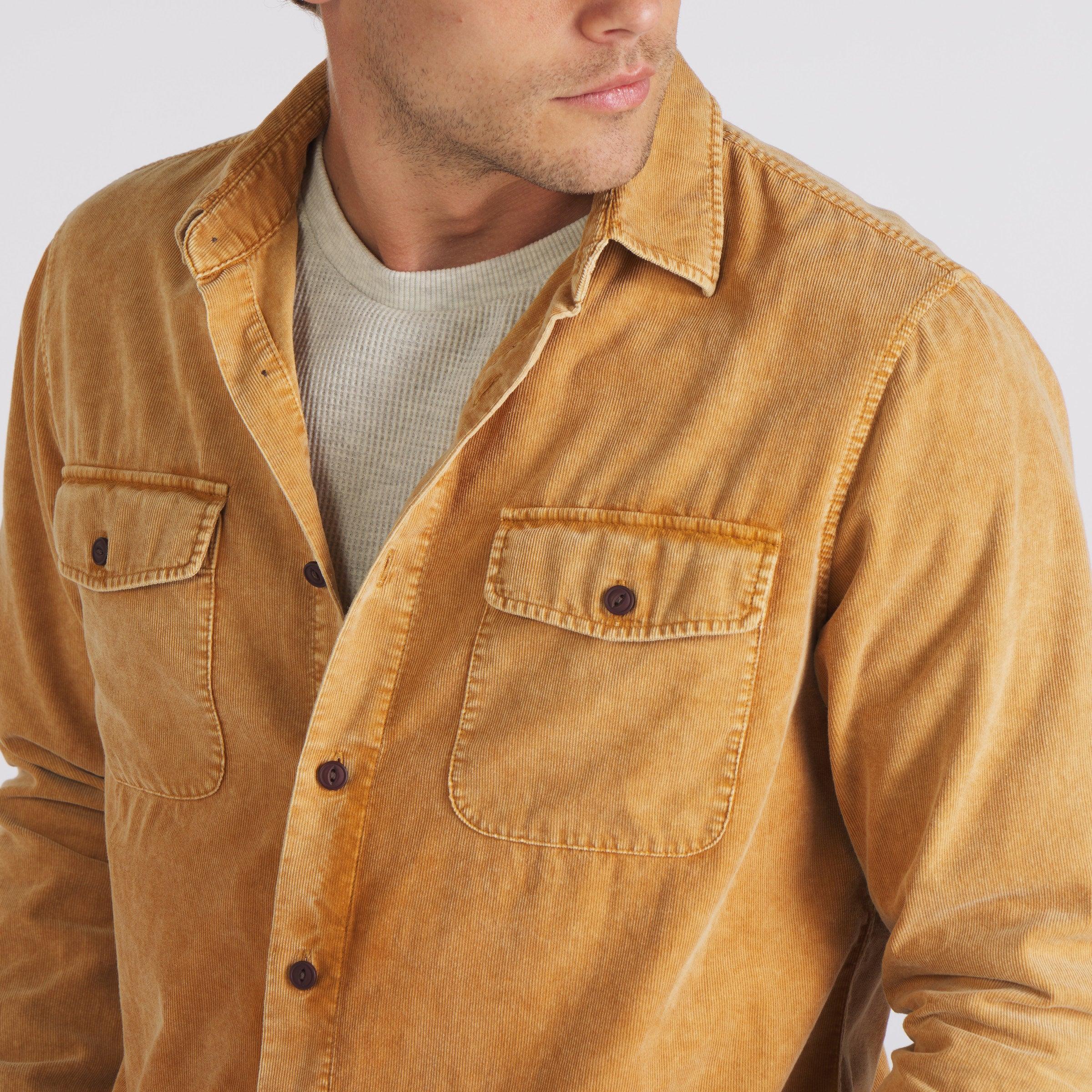 Jeremiah Vintage Garment Dyed Cord Shirt - Biscuit Product Image