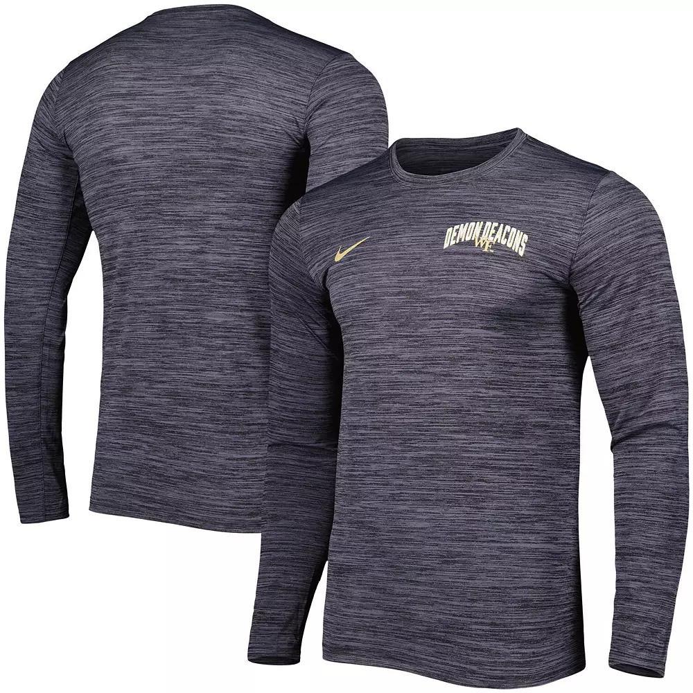 Mens Nike Black Wake Forest Demon Deacons Velocity Performance Long Sleeve T-Shirt Product Image