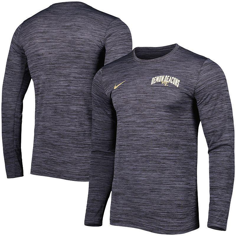 Mens Nike Black Wake Forest Demon Deacons Velocity Performance Long Sleeve T-Shirt Product Image