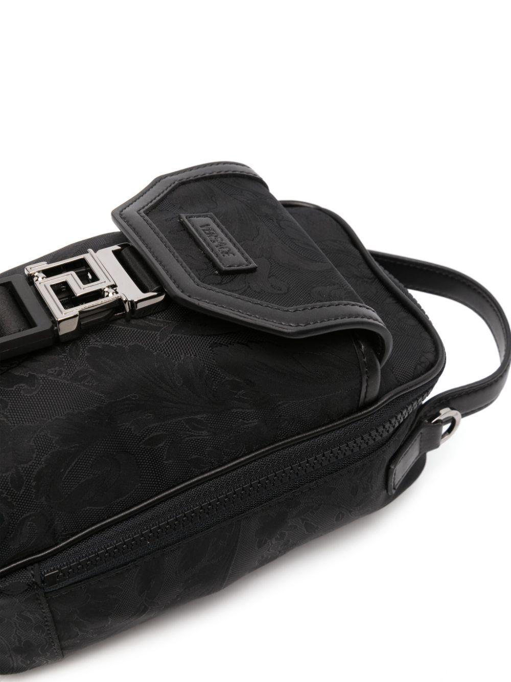 VERSACE Barocco Jacquard Shoulder Bag In Black Product Image