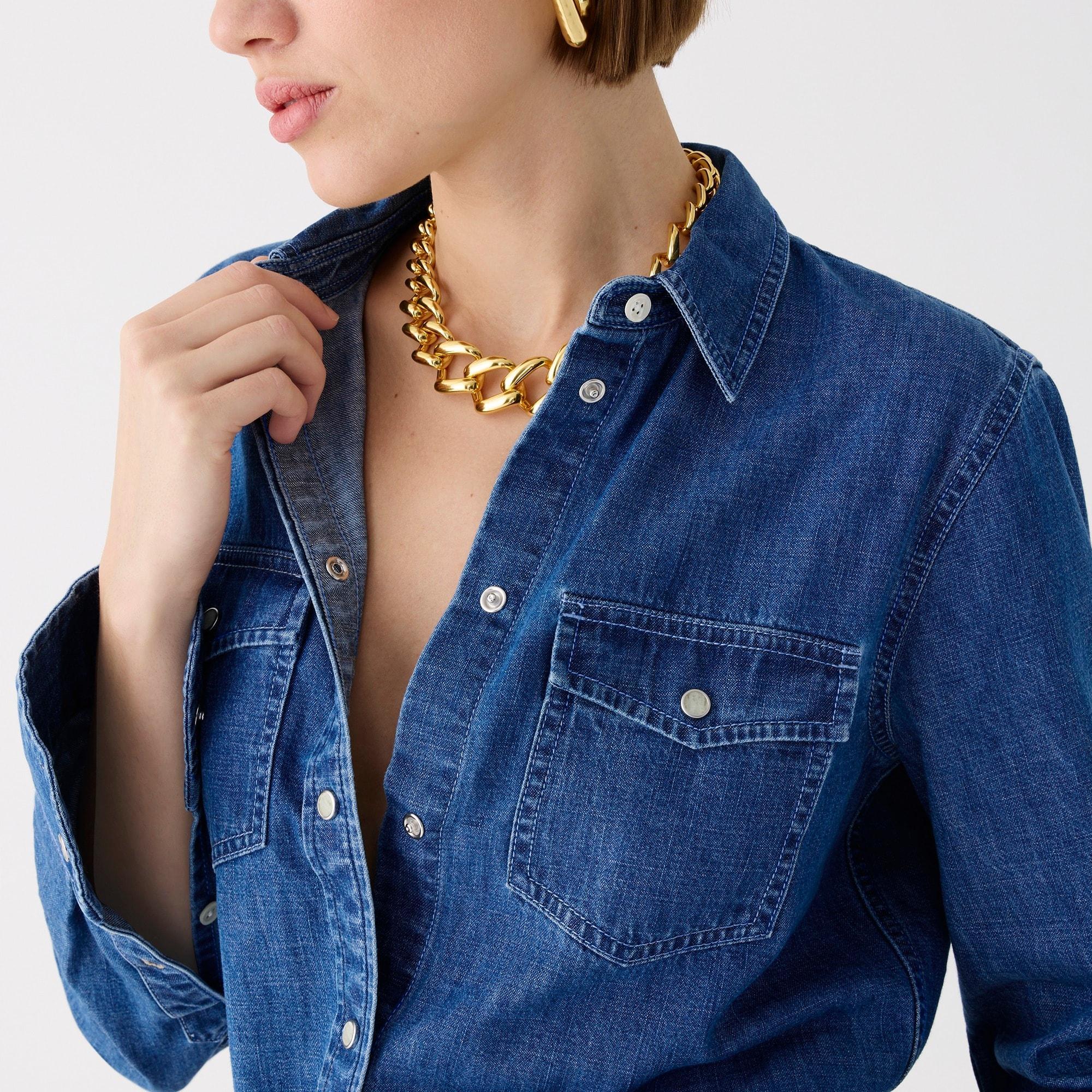 Wren slim western chambray shirt in Villere wash Product Image