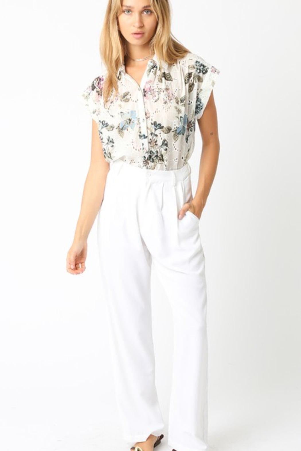 Floral Button Front Top Product Image