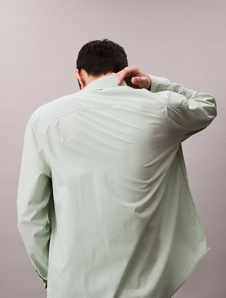 Cotton Poplin Relaxed Button-Down Shirt  Product Image