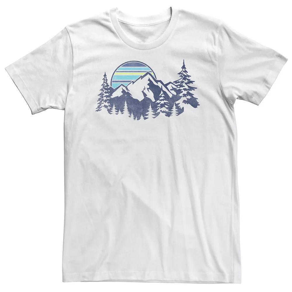 Big & Tall Mountain Range Striped Sun Tee, Men's, Size: 5XL, White Product Image