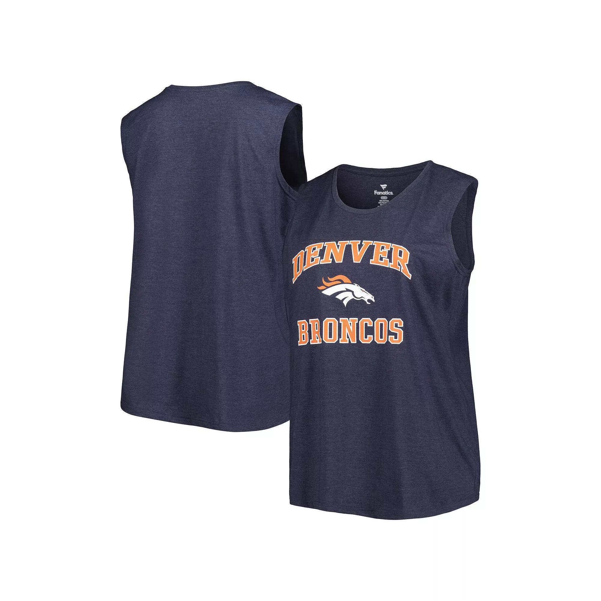 Women's Fanatics Branded Navy Denver Broncos Plus Size Tank Top, Size: 4XL, Blue Product Image