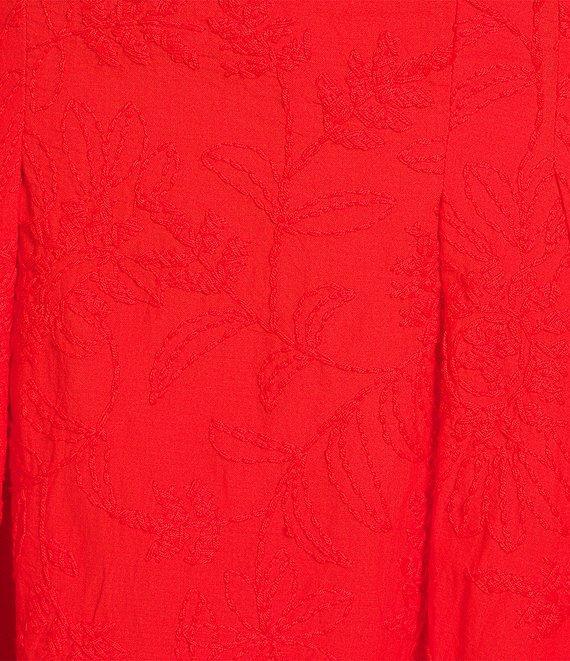 Eliza J Plus Size Short Sleeve Embroidered Cotton Mini Dress Product Image