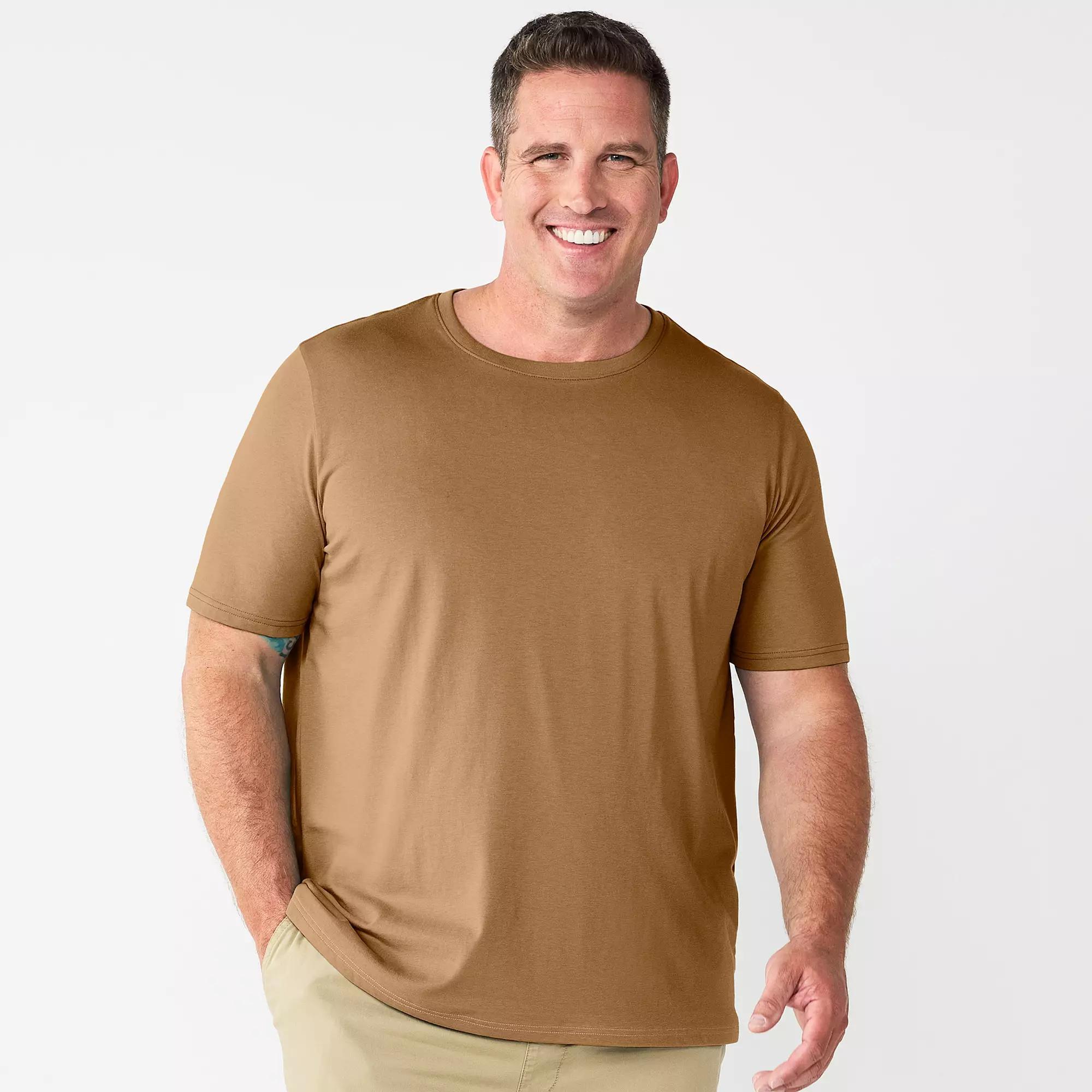 Big & Tall Sonoma Goods For Life® Short Sleeve Crewneck T-Shirt, Men's, Size: XXL Tall, Pink Ruffle Product Image