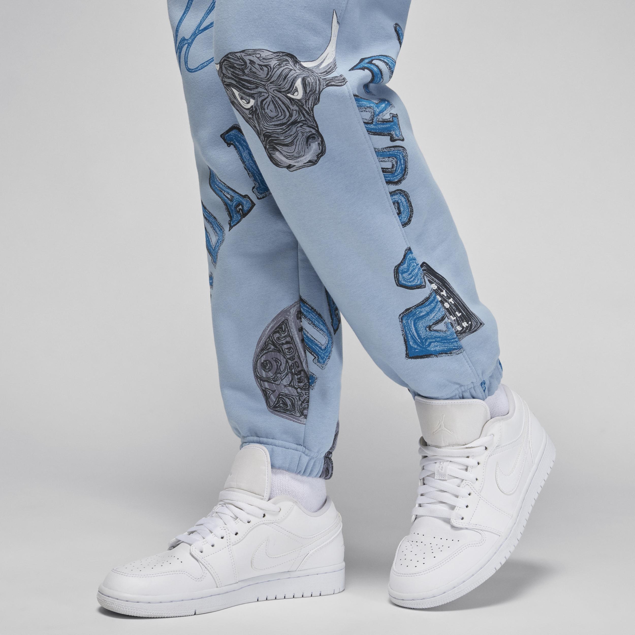 Jordan Womens Brooklyn AOP Fleece Pants - Blue/Sail Product Image