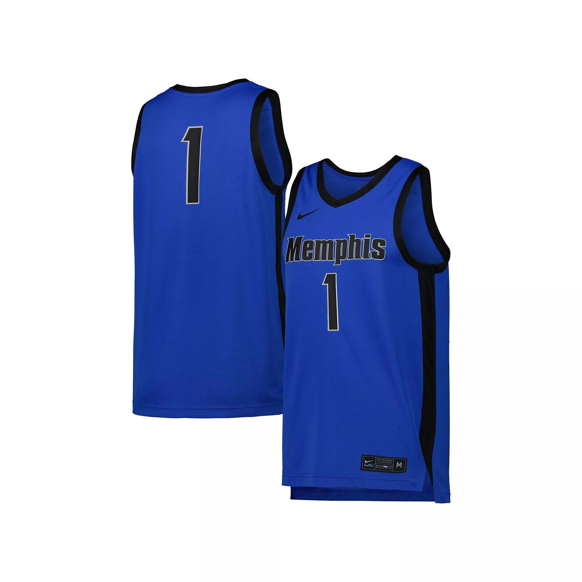 Men's Nike #1 Blue Memphis Tigers Replica Basketball Jersey, Size: XL Product Image