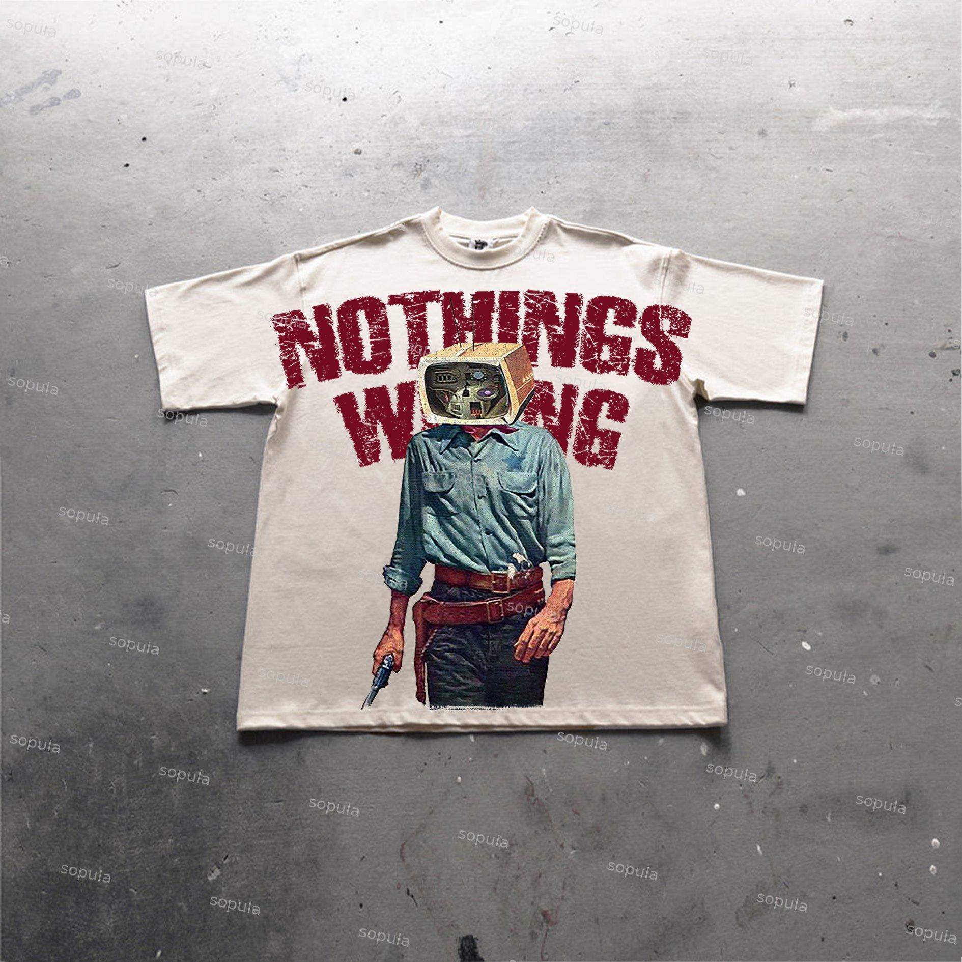 Sopula Men's Nothing Wrong Graphic Cotton T-Shirt Product Image