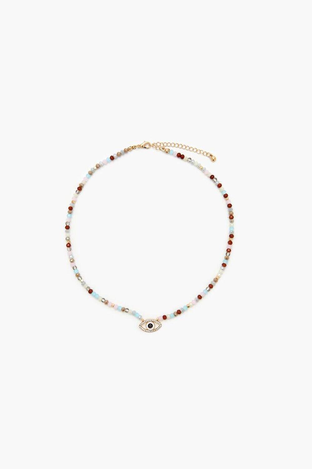 Beaded Eye Charm Necklace | Forever 21 Product Image