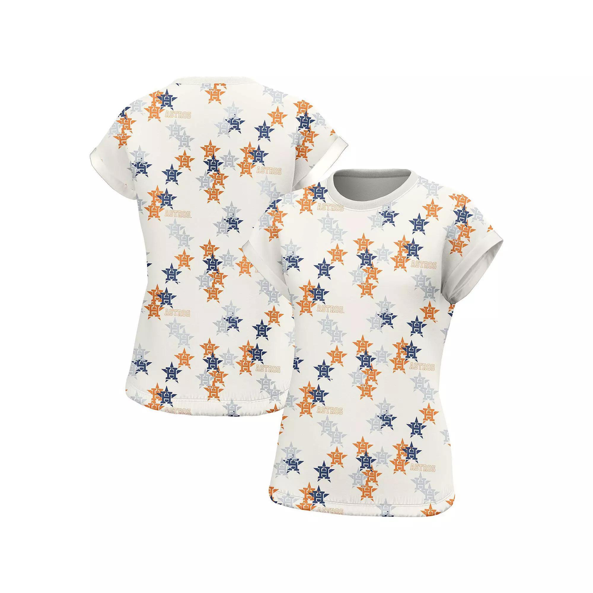Women's Lusso Style  White Houston Astros Madge Dolman Tri-Blend T-Shirt, Size: Large Product Image