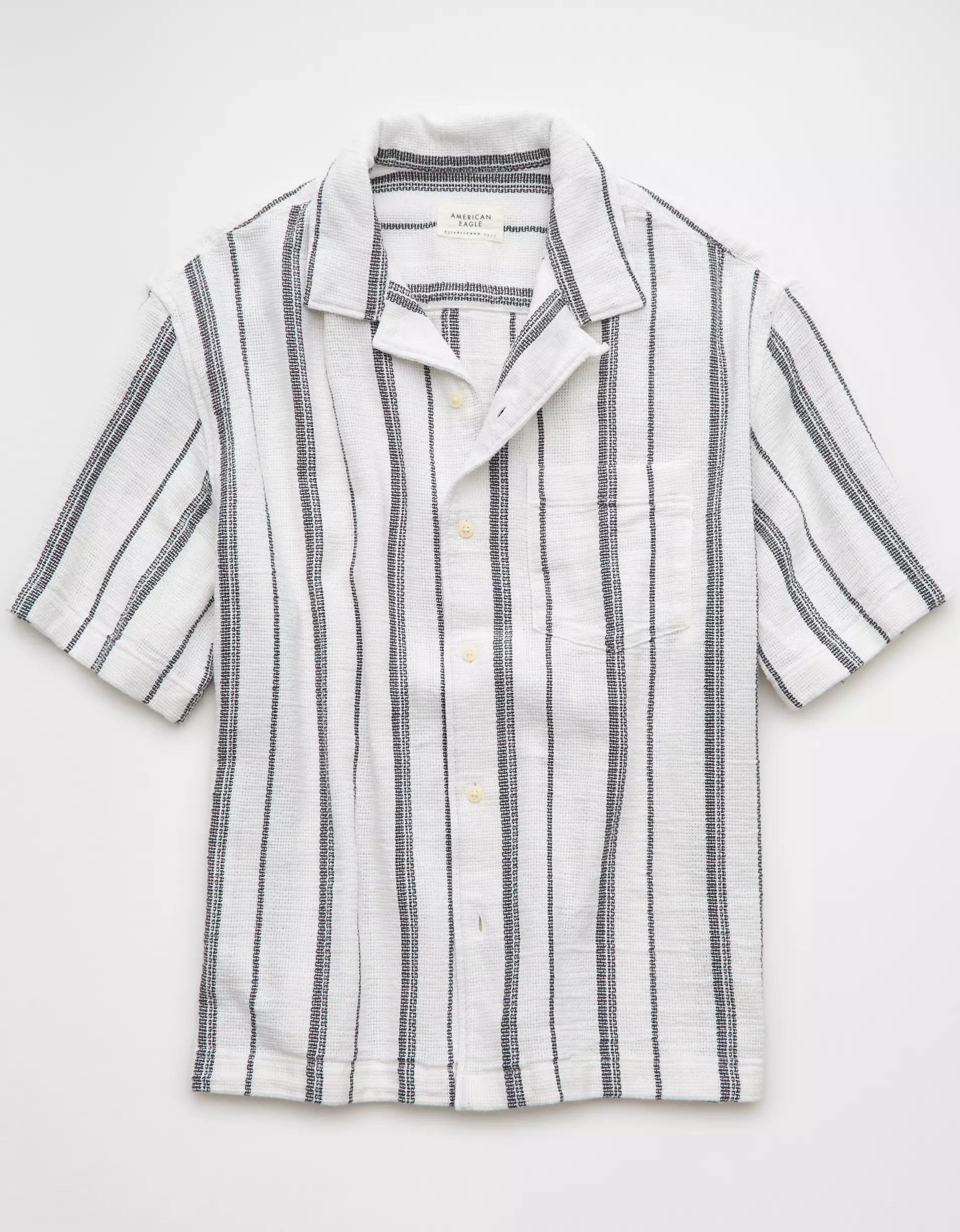AE Poolside Striped Button-Up Shirt Product Image