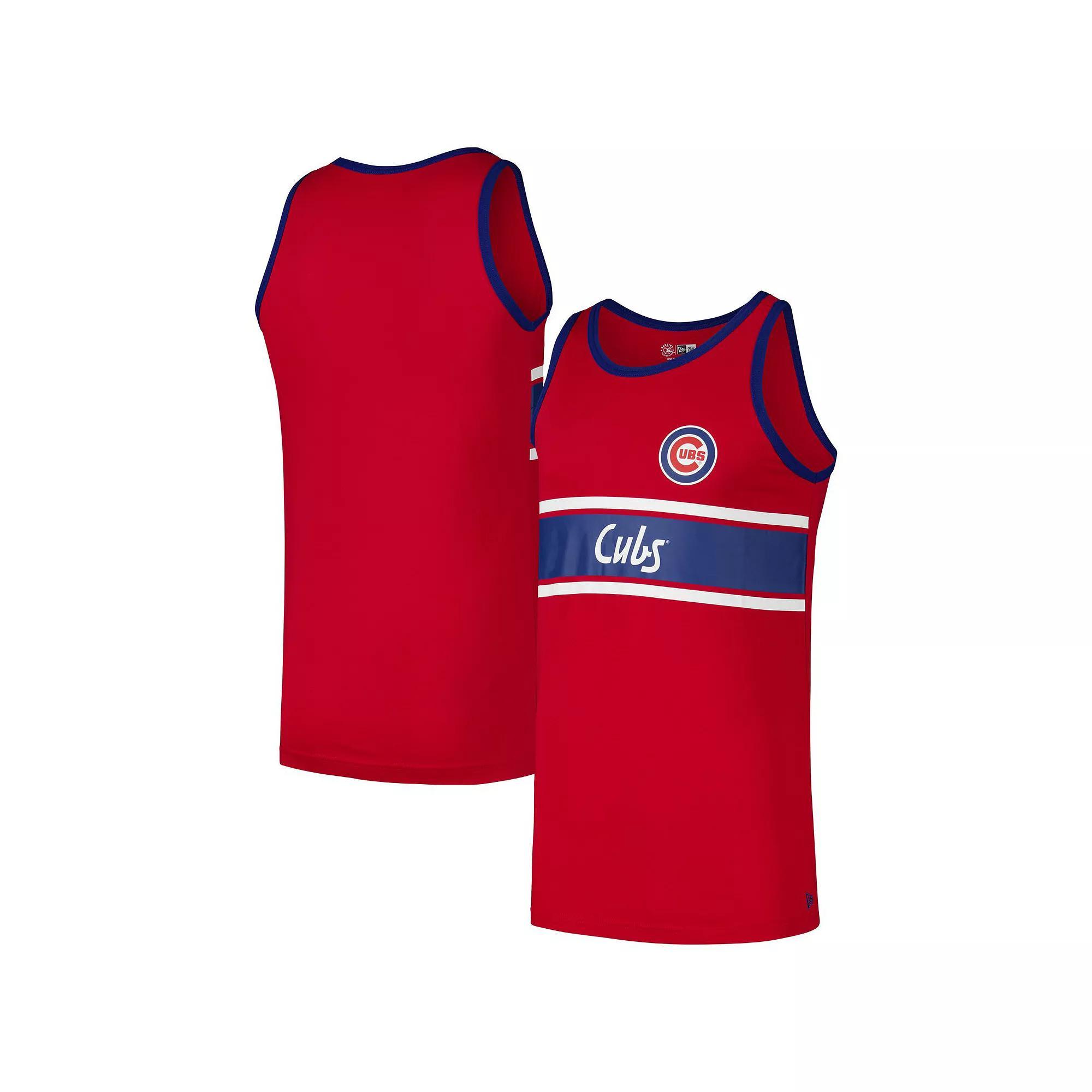 Mens New Era Chicago Cubs Jersey Ringer Tank Top Product Image
