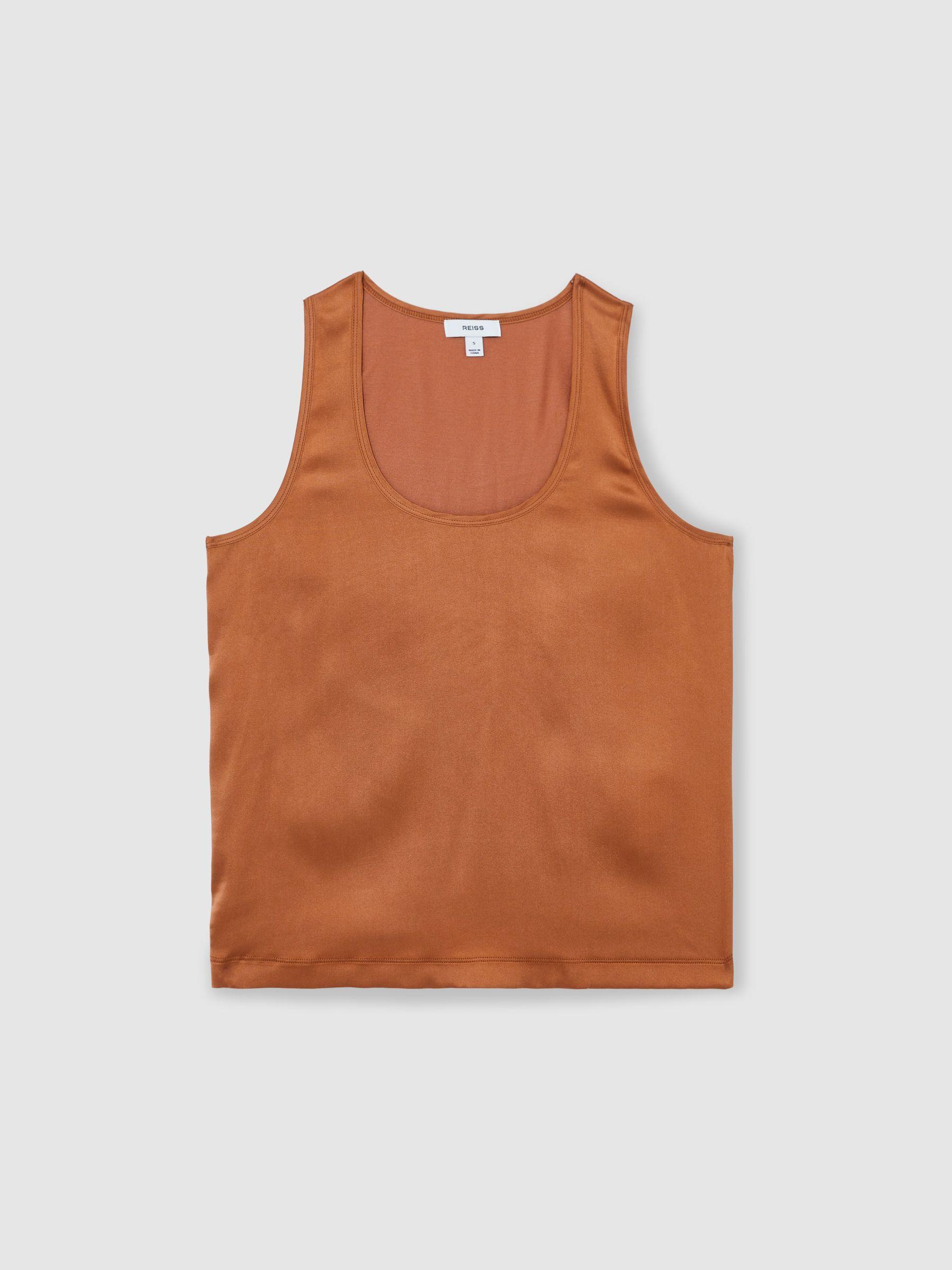 Silk-Front Cami Top in Toffee Brown Product Image