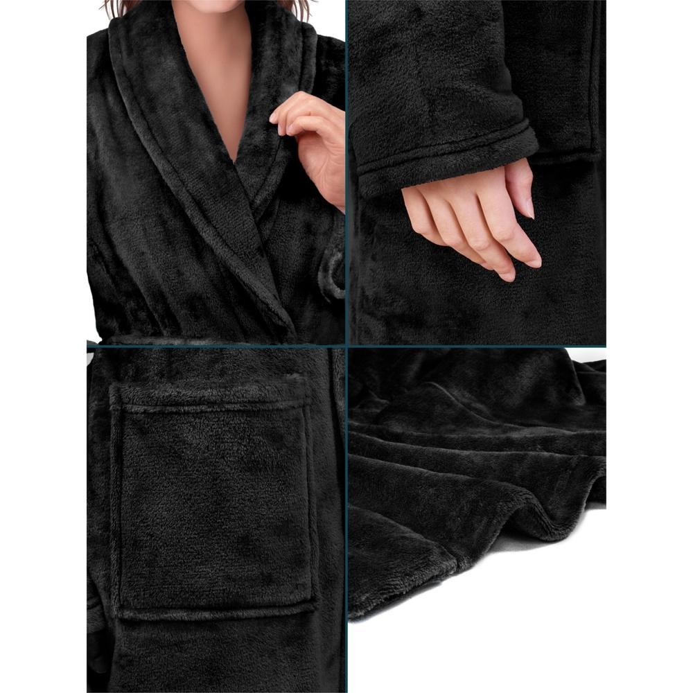 PAVILIA Womens Robe Fleece Plush Soft, Fluffy Fuzzy Cozy Warm Lightweight Bathrobe, Shower Spa House Long Product Image