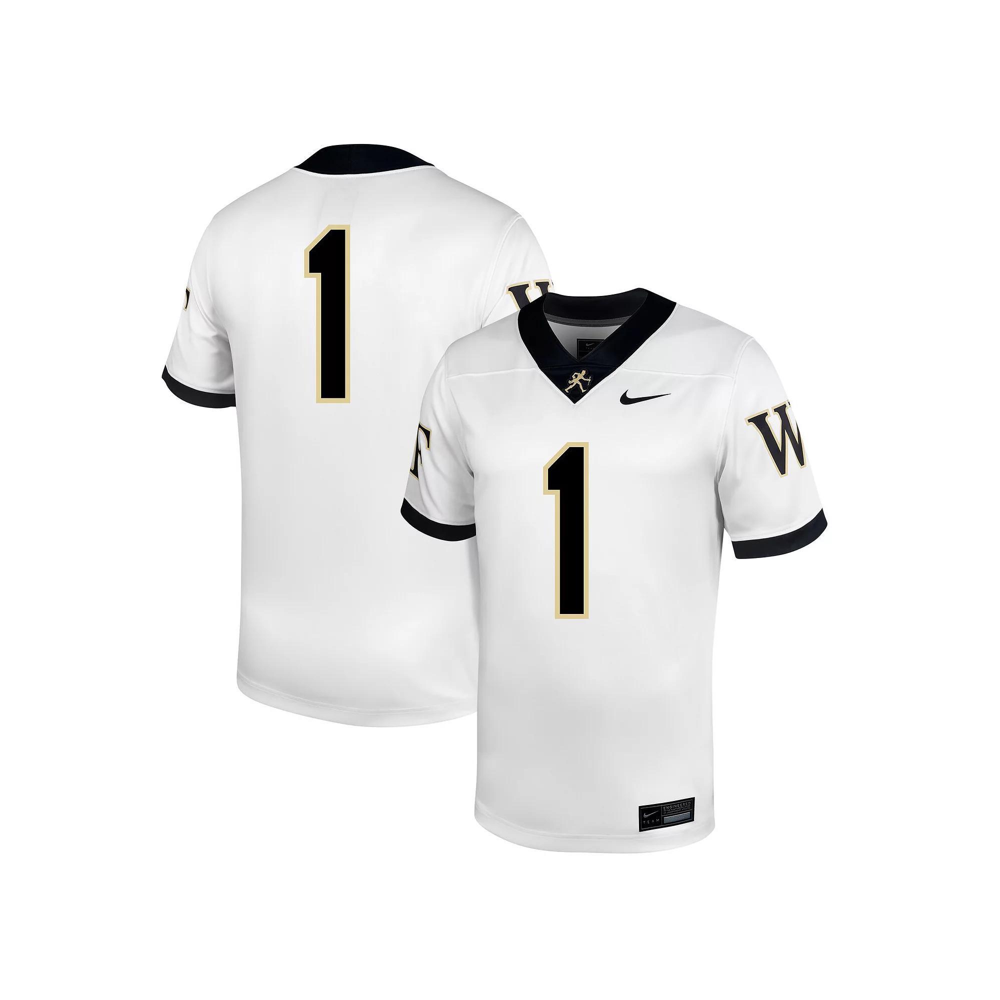 Men's Nike #1 White Wake Forest Demon Deacons Untouchable Football Jersey, Size: Medium, Wfu White Product Image