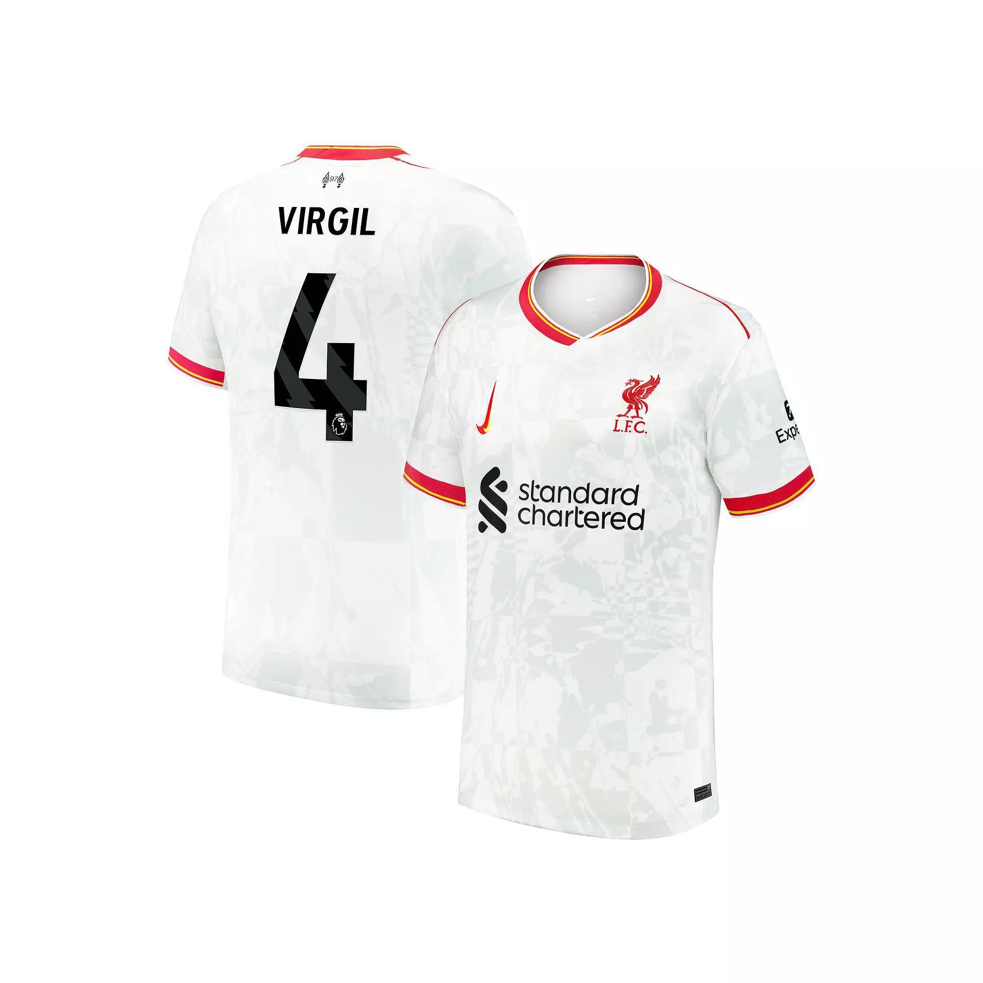 Men's Nike Virgil van Dijk White Liverpool 2024/25 Third Replica Jersey, Size: 2XL, Lvp White Product Image