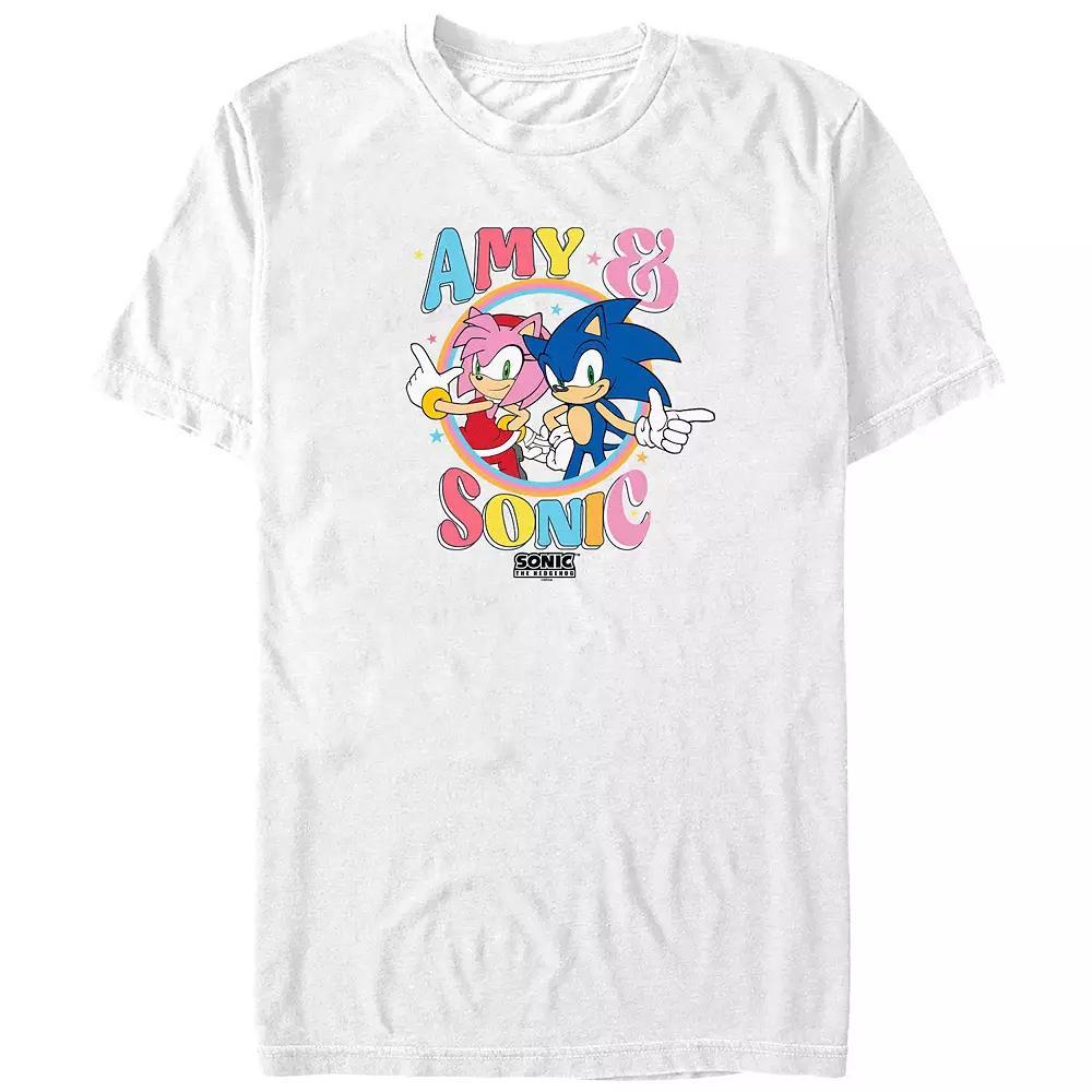 Men's Sonic The Hedgehog Amy And Sonic Graphic Tee, Size: 4XL Tall, White Product Image