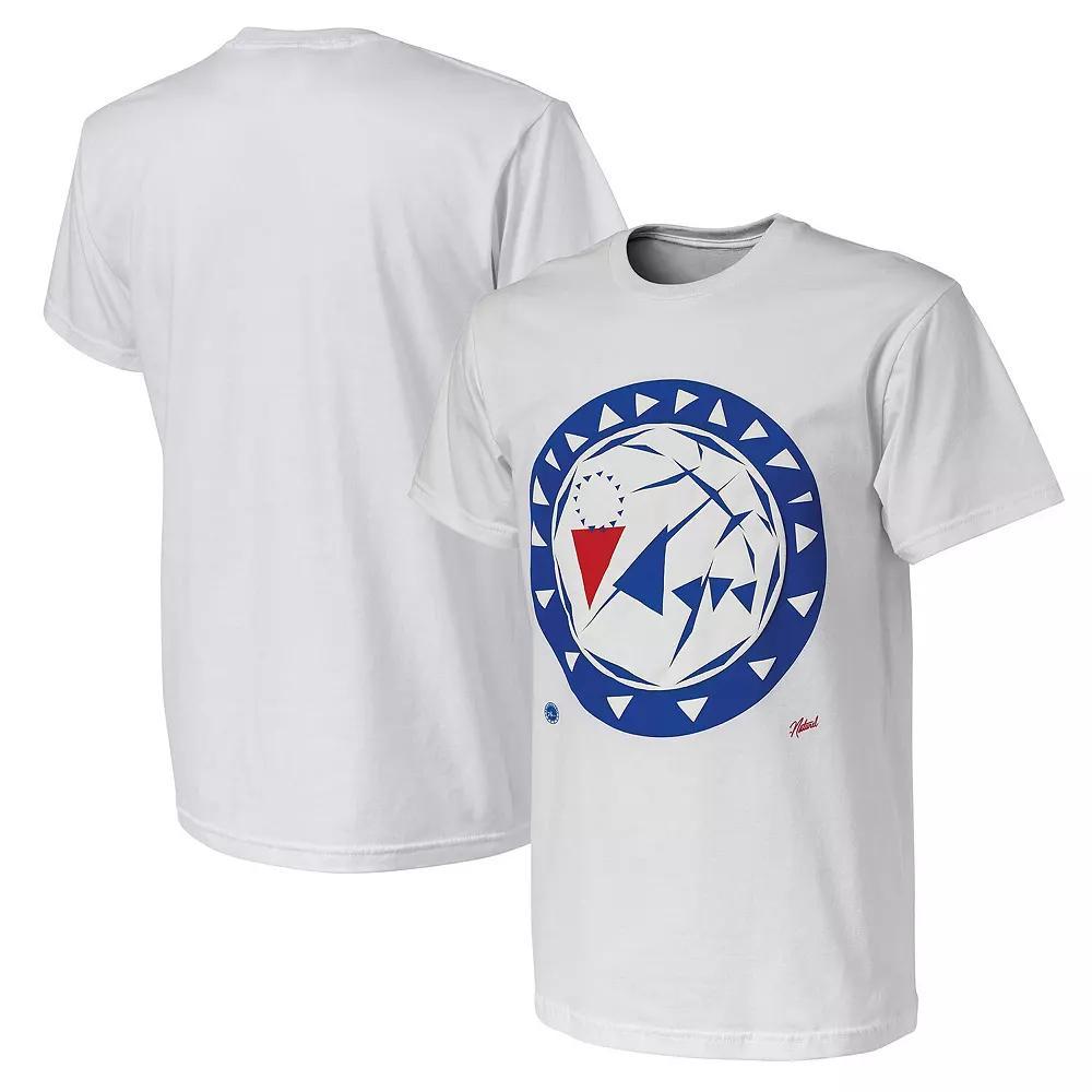 Men's NBA x Naturel White Philadelphia 76ers No Caller ID T-Shirt, Size: Small, 76r White Product Image