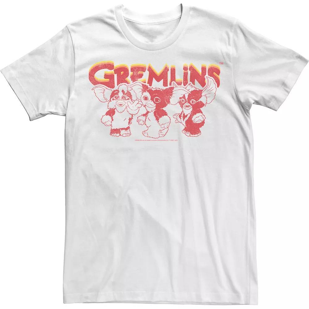 Men's Gremlins Retro Style Group Shot Tee, Size: XXL, White Product Image