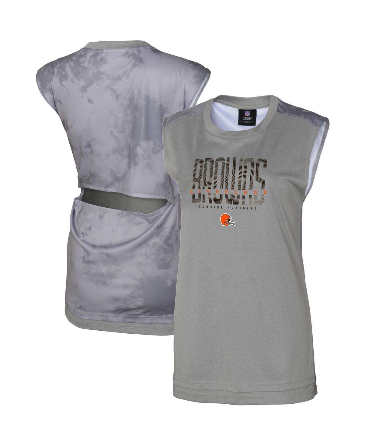 Women's Gray Cleveland Browns No Sweat Tank Top, Size: 2XL, Grey Product Image