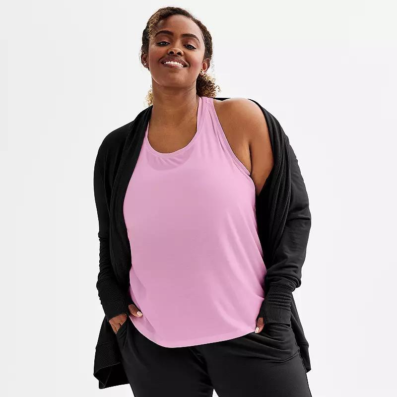Plus Size Tek Gear Core V-Neck Tee, Womens Silver Boardwalk Product Image