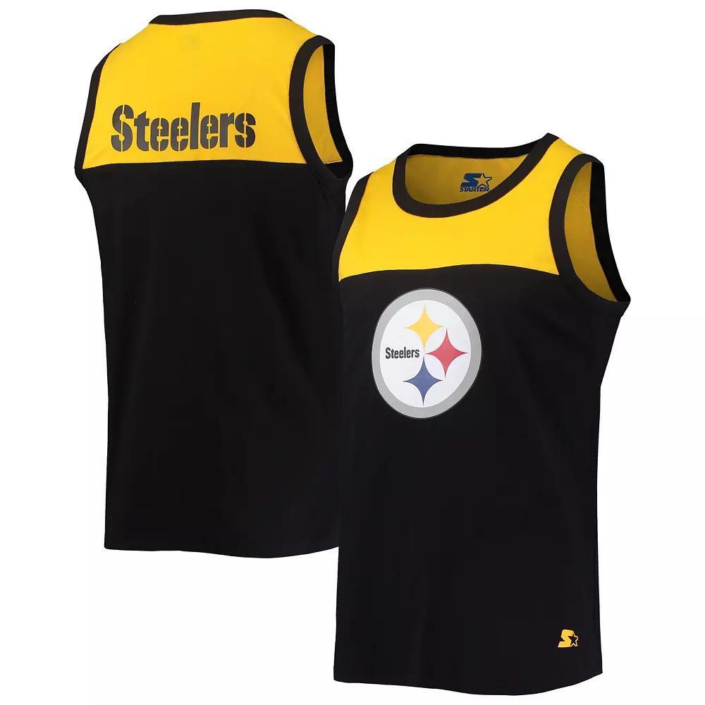 Men's Starter Black/Gold Pittsburgh Steelers Team Touchdown Fashion Tank Top, Size: Medium Product Image
