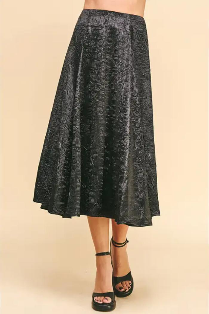 Textured Satin Midi Skirt Product Image