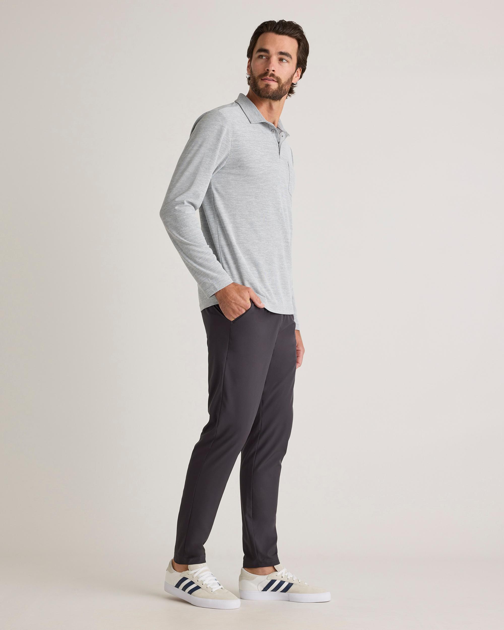 Quince | Men's ProPique Performance Long Sleeve Polo Recycled Polyester Product Image