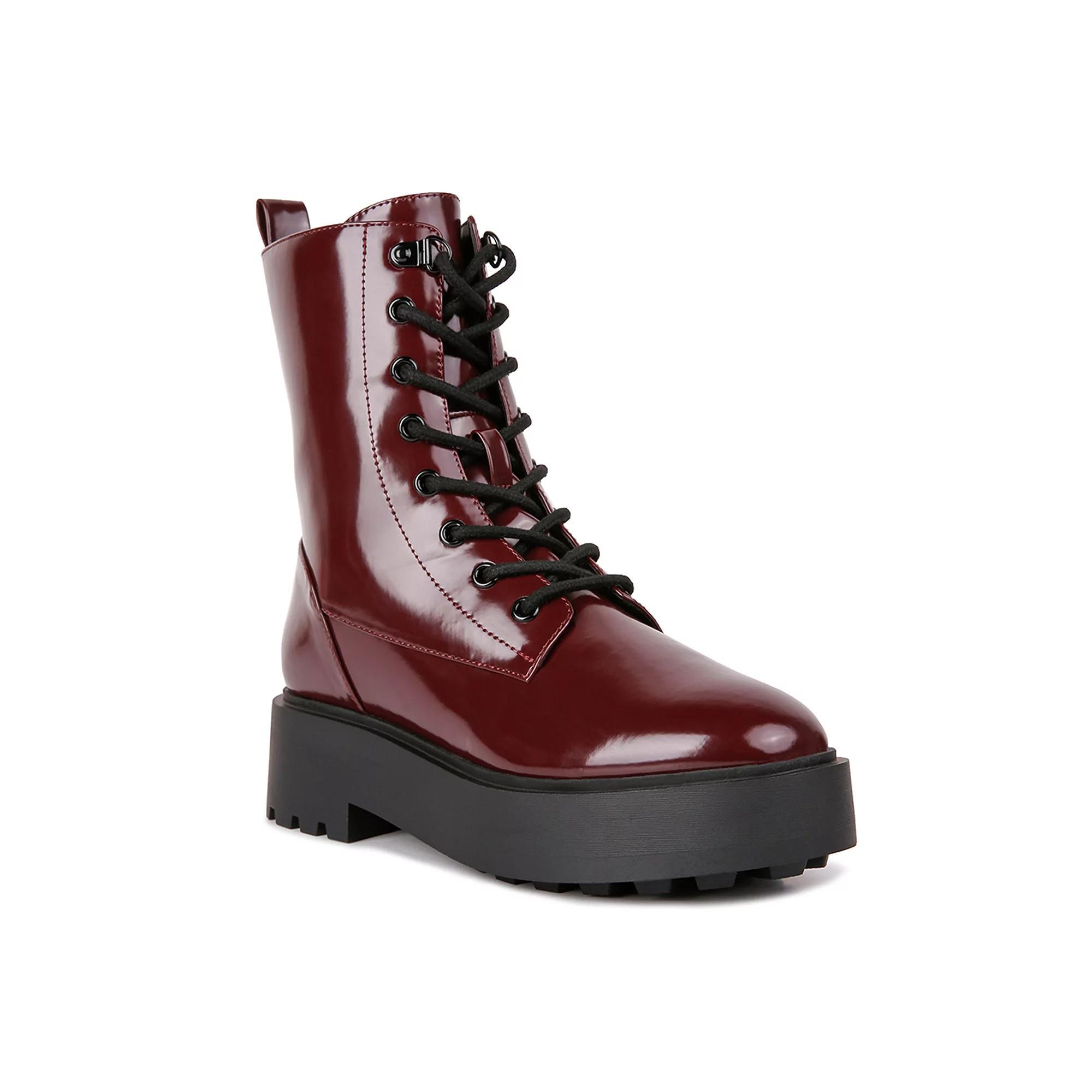 London Rag Molsh Women's Combat Boots, Size: 8, Red Product Image