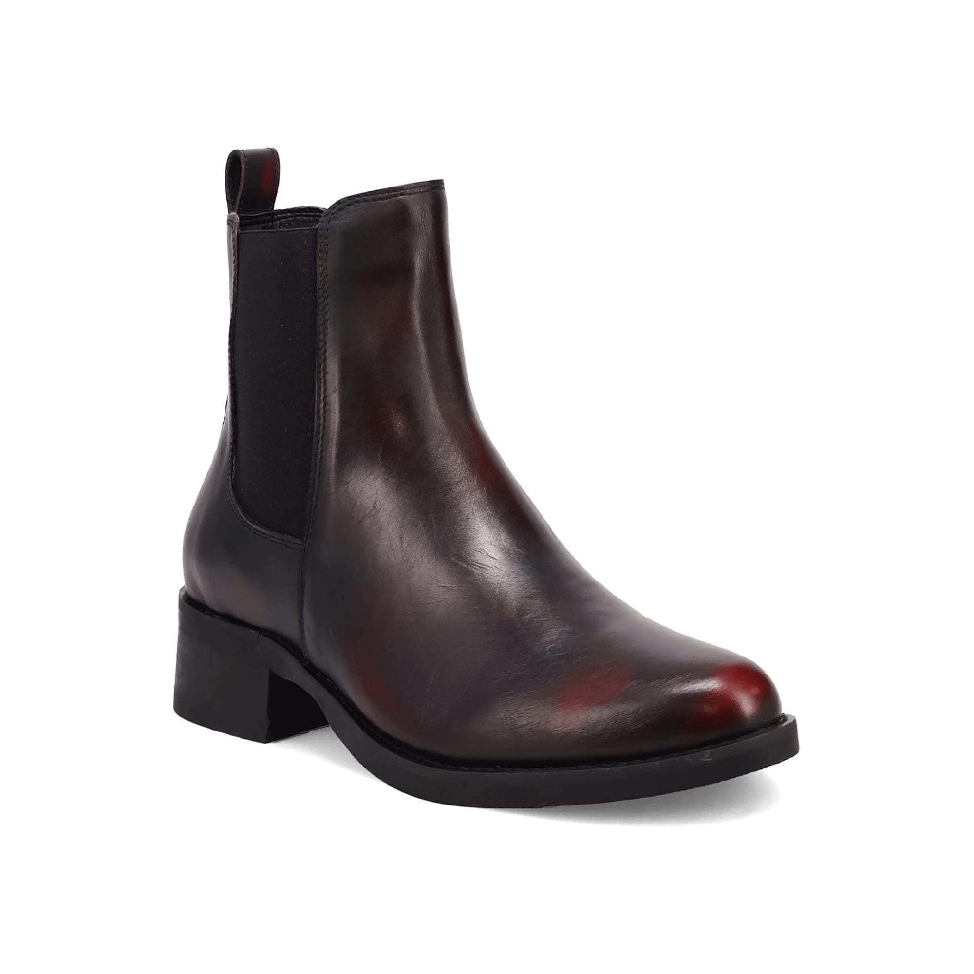 Dingo Camino Men's Leather Chelsea Boots, Size: 8.5, Black Red Product Image