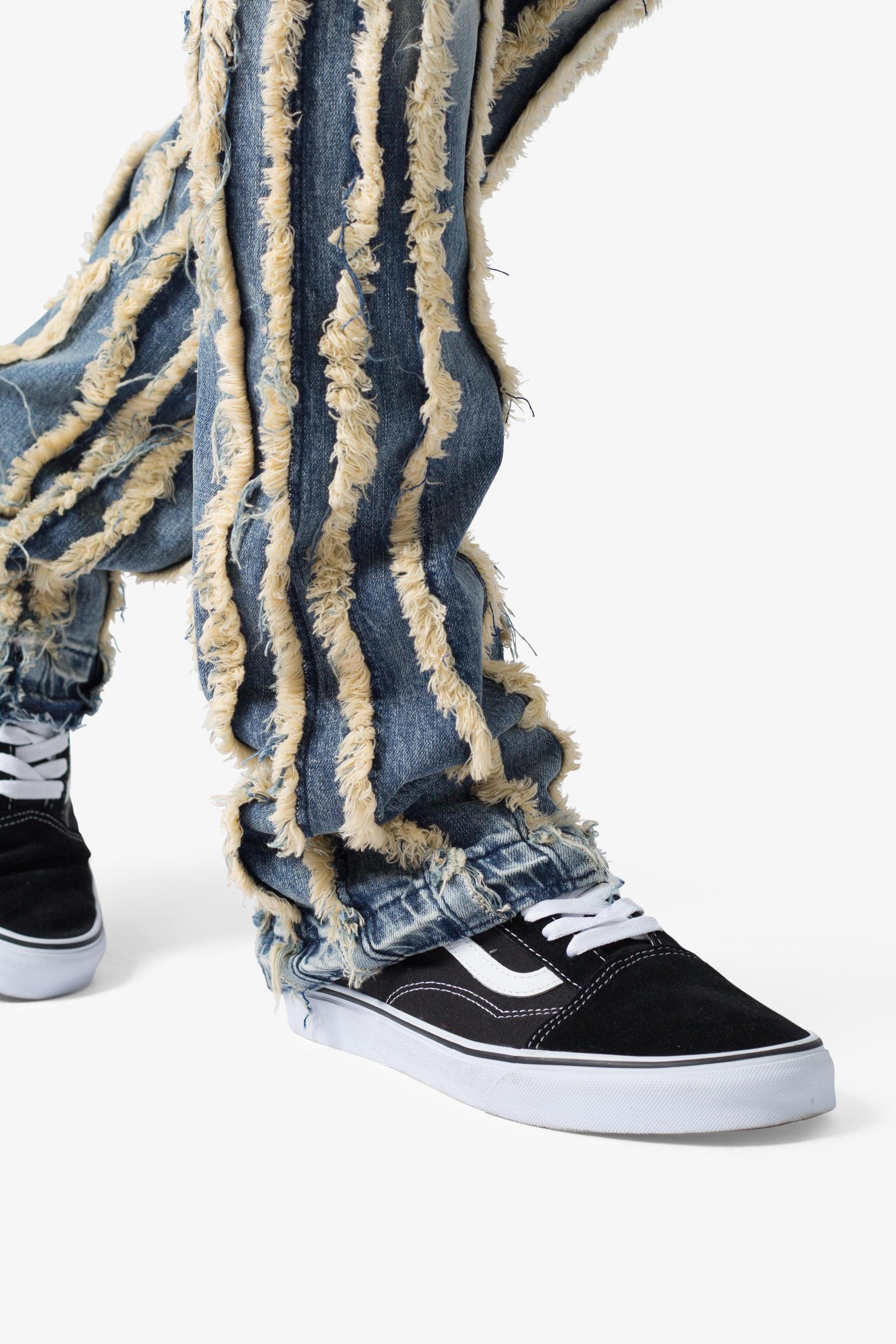 X641 Skinny Stacked Ripped Denim - Medium Blue Product Image