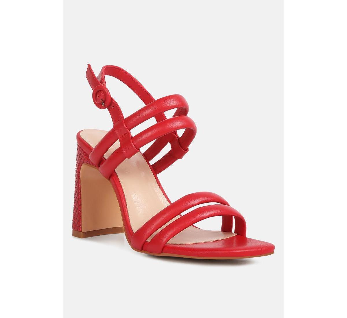Rag & Co Avianna Women's Slim Block Heel Leather Sandals, Size: 10, White Product Image