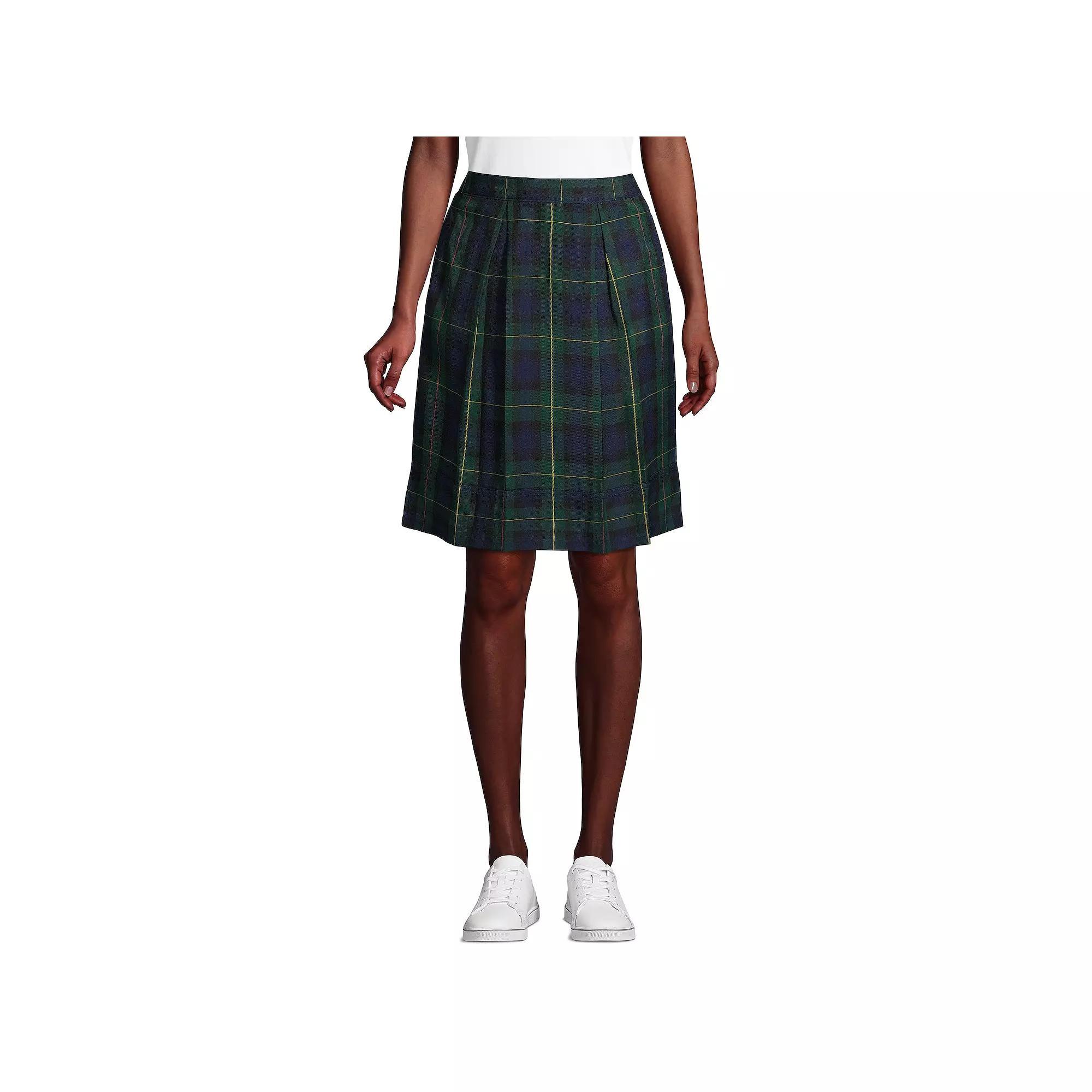 Womens Lands End Plaid Top of Knee Length Pleated Skort Product Image