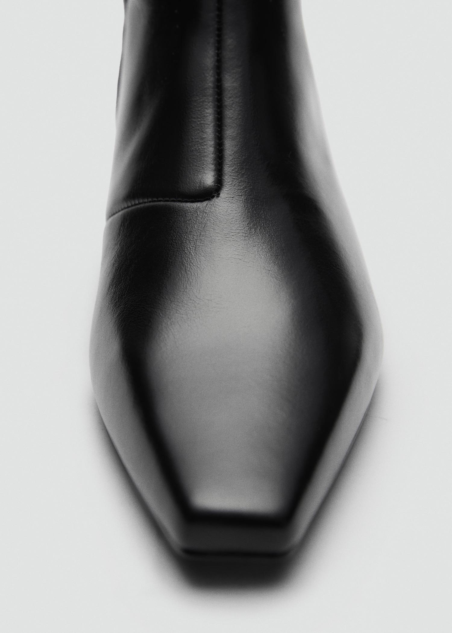 Leather boots with kitten heels - Women | MANGO USA Product Image