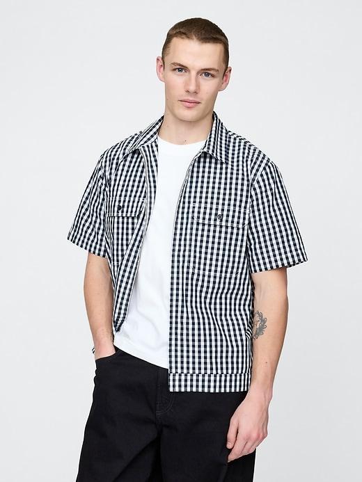 Poplin Full-Zip Pocket Shirt Product Image