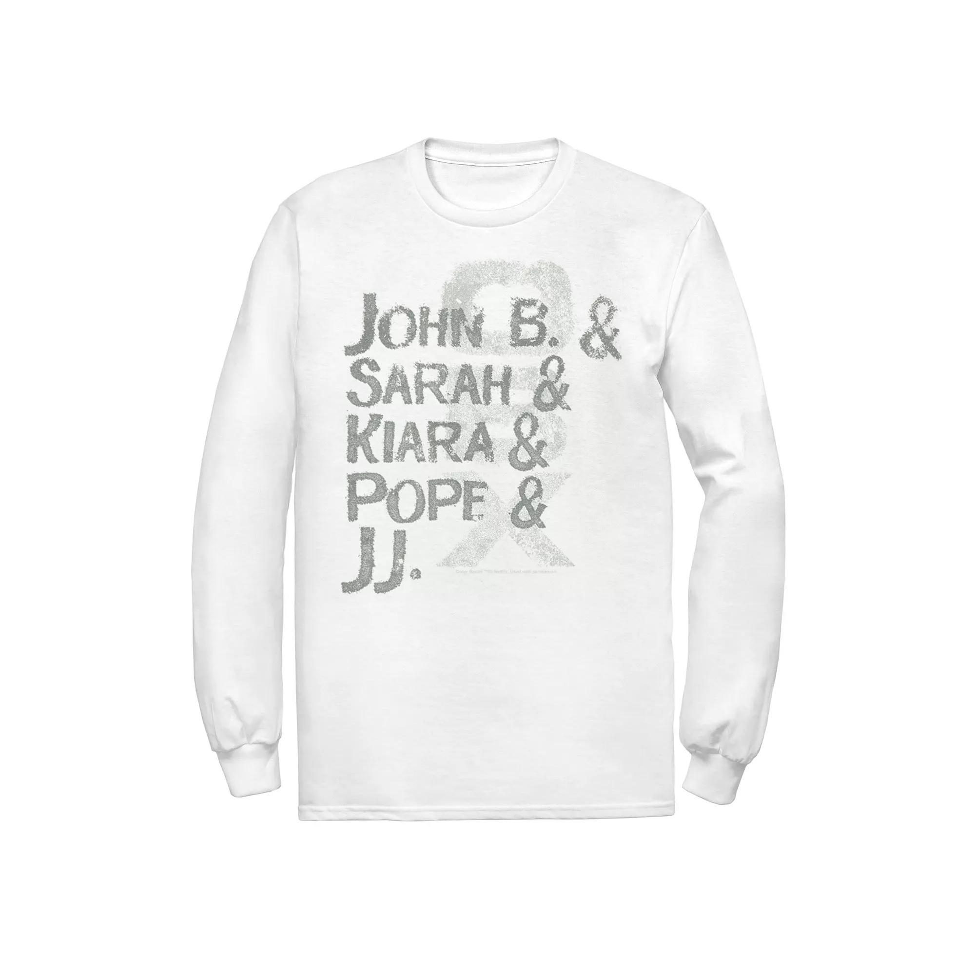 Men's Outer Banks Distressed Name Stack Tee, Boy's, Size: XXL, White Product Image