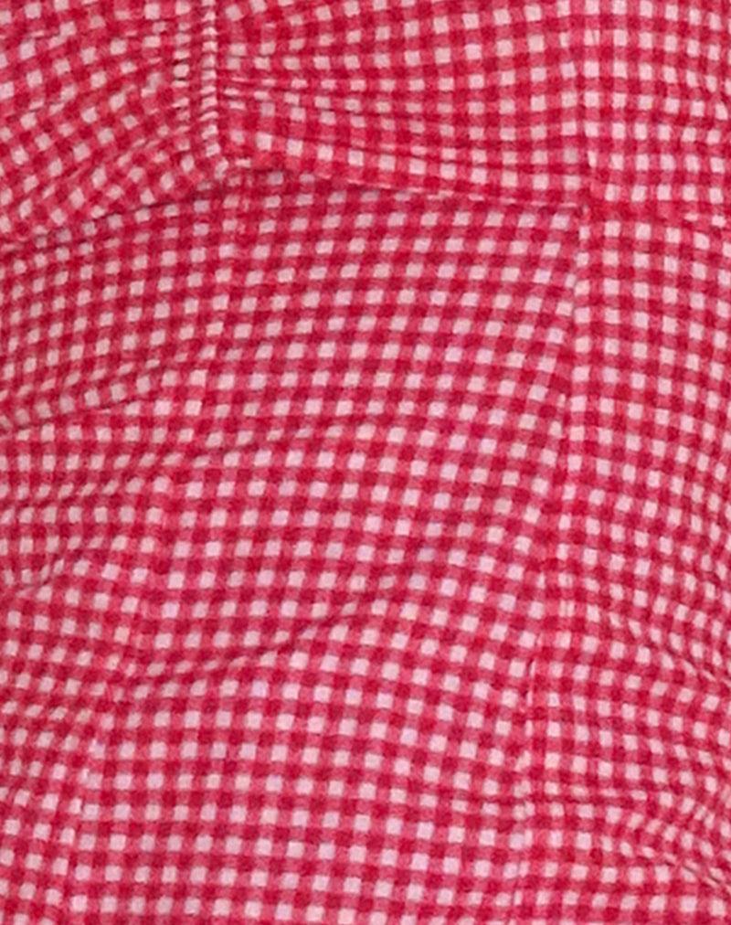 Tasy Playsuit in Red Gingham Female Product Image