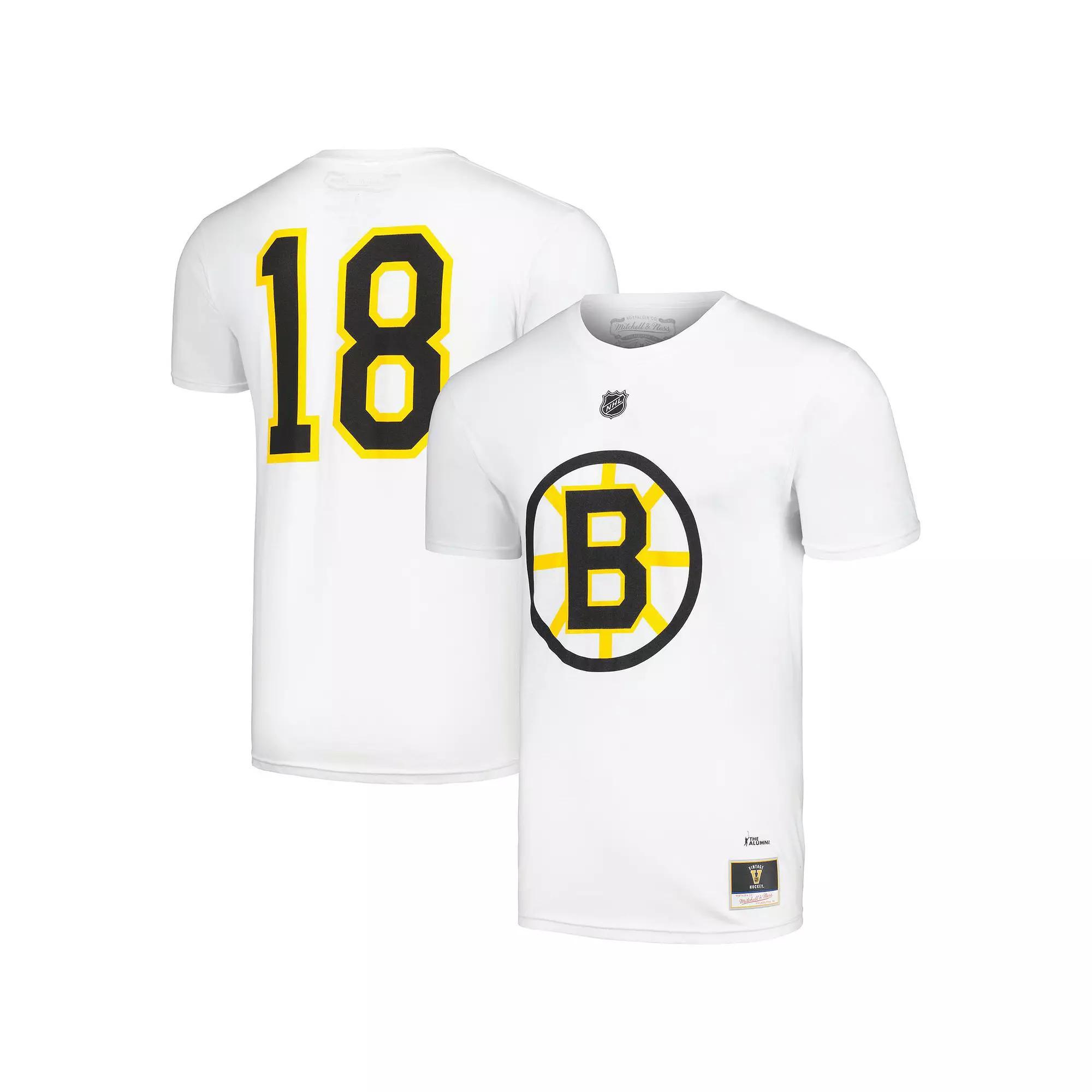 Men's Mitchell & Ness Willie O'Ree White Boston Bruins  Name & Number T-Shirt, Size: Medium Product Image