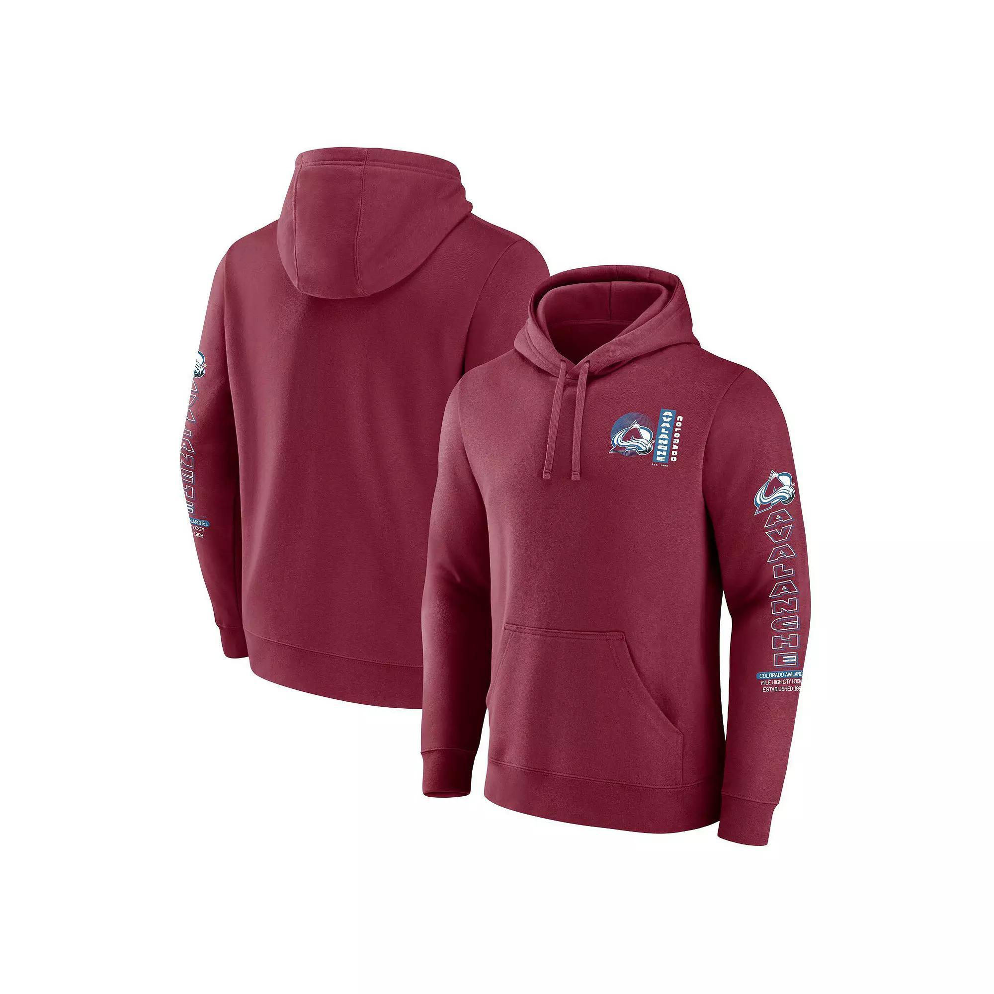 Men's Fanatics Burgundy Colorado Avalanche Revolution Pullover Hoodie, Size: 4XL, Med Re Product Image