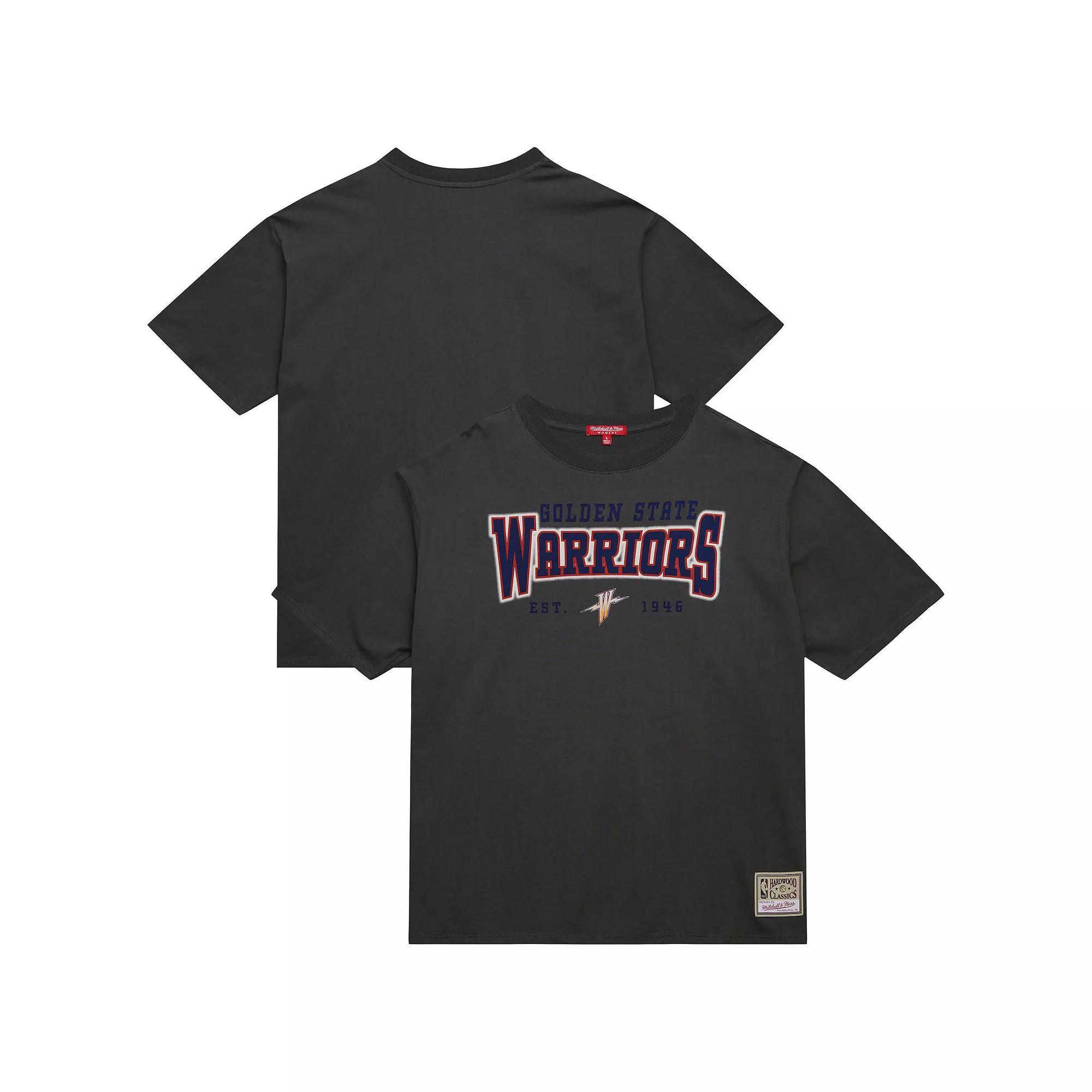 Women's Mitchell & Ness Gray Golden State Warriors Hardwood Classics Oversized Boyfriend T-Shirt, Size: XL, Grey Product Image