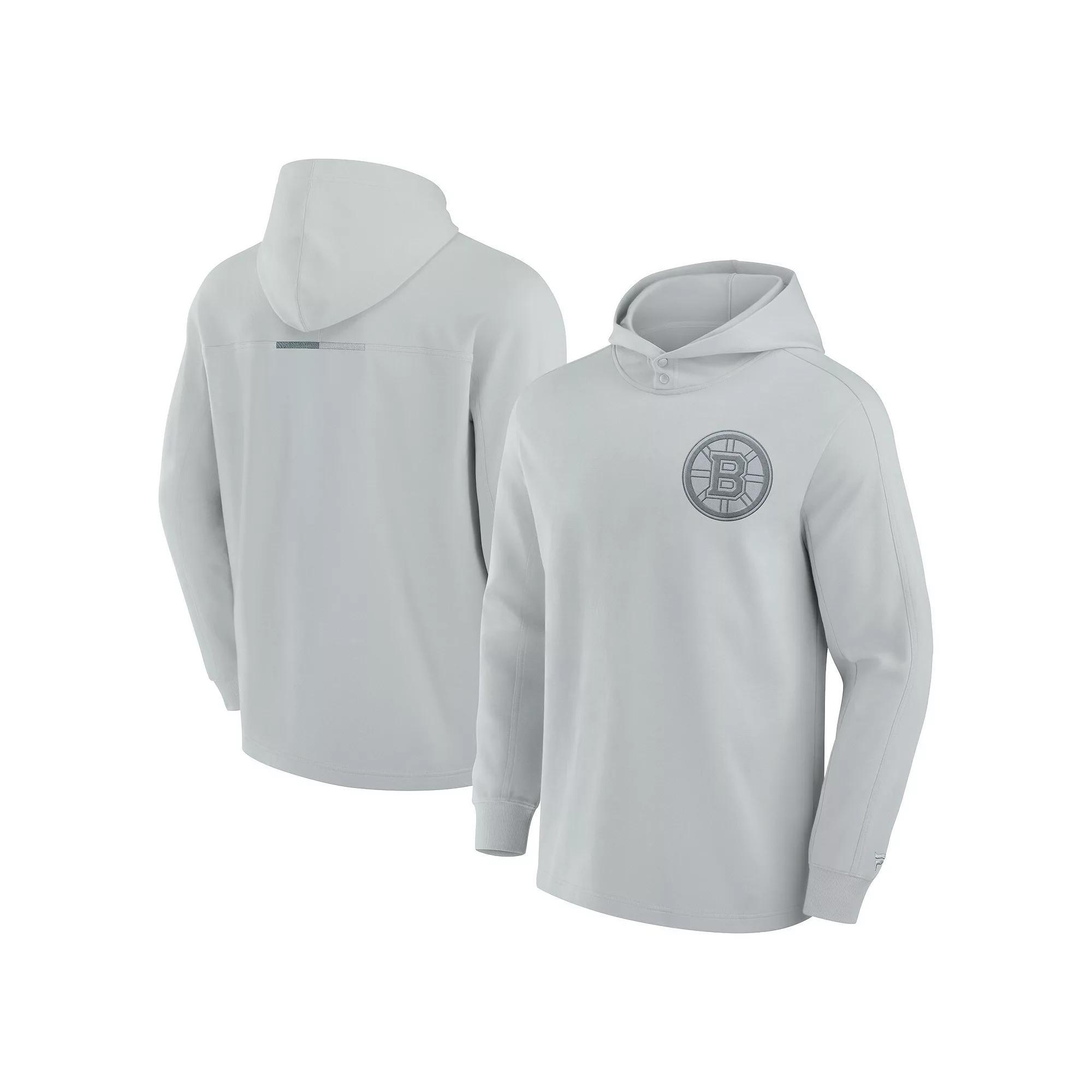 Men's Fanatics Signature Gray Boston Bruins Elements Lightweight Tri-Blend Fleece Hoodie, Size: 5XL, Grey Product Image