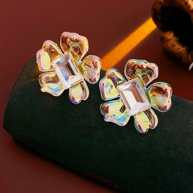 Flower Rhinestone Stud Earring Product Image