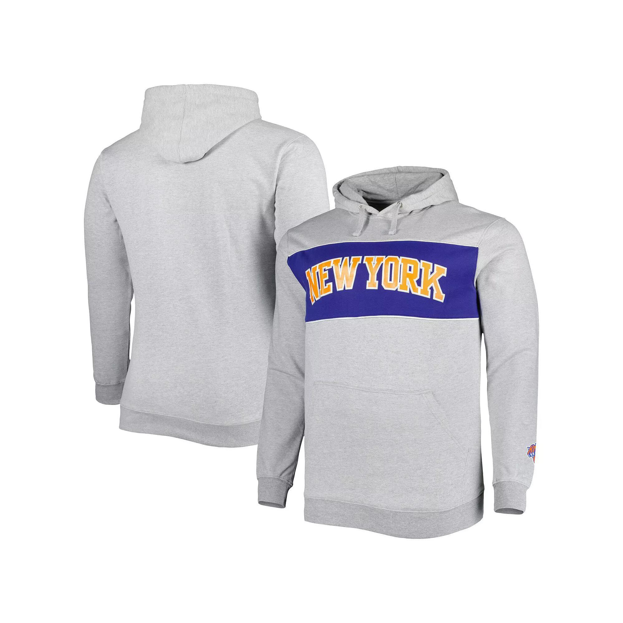 Men's Fanatics Branded Heather Gray New York Knicks Big & Tall Wordmark Pullover Hoodie, Size: 3XB, Grey Product Image