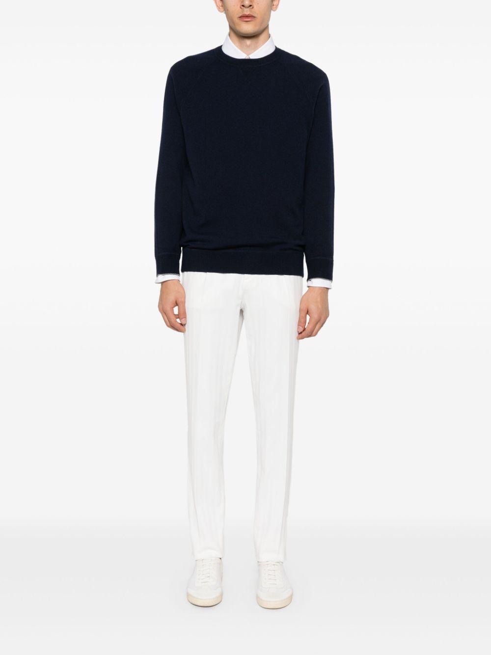 BRUNELLO CUCINELLI Knitted Cashmere Jumper In Blue Product Image